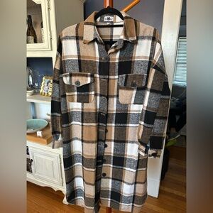 Women’s Plaid Long Shacket